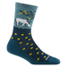 Darn Tough Women's Wild Life Crew Lightweight Sock - Dark Teal Dark Teal