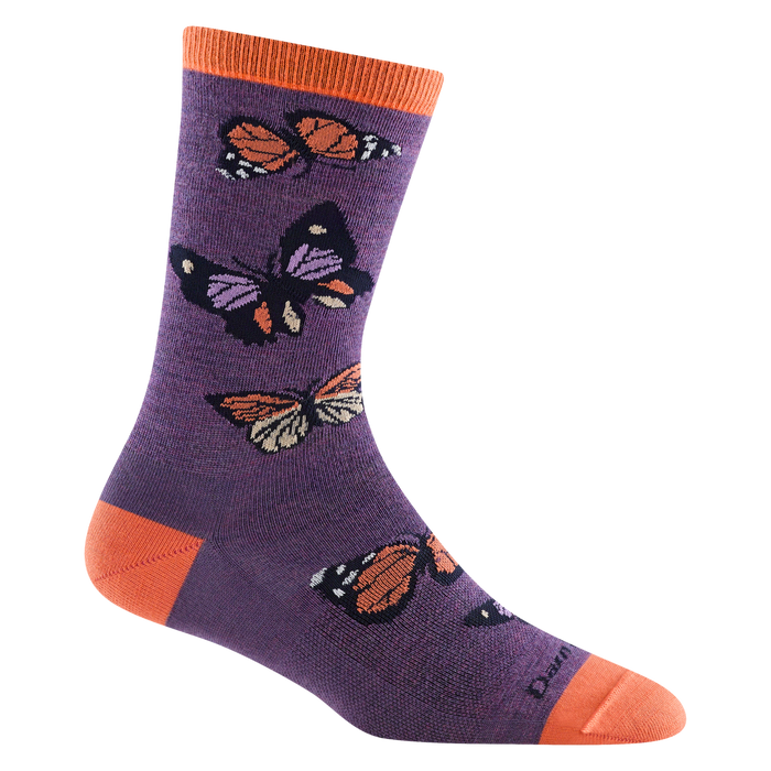 Darn Tough Women's Flutter Crew Lightweight Lifestyle Sock - Plum Plum