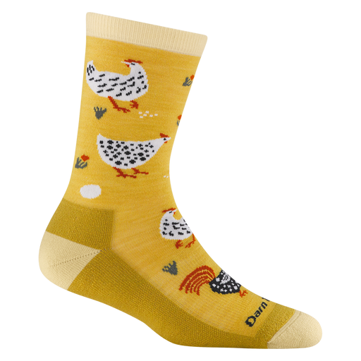 Darn Tough Women's Mother Clucker Crew Lightweight with Cushion Sock - Sunny Sunny