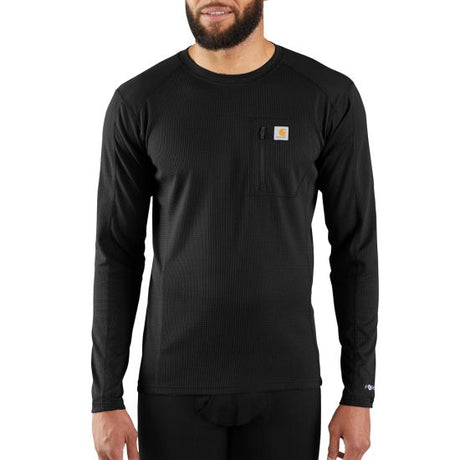 Carhartt Men's Force Midweight Micro-grid Base Layer Crewneck Pocket Top