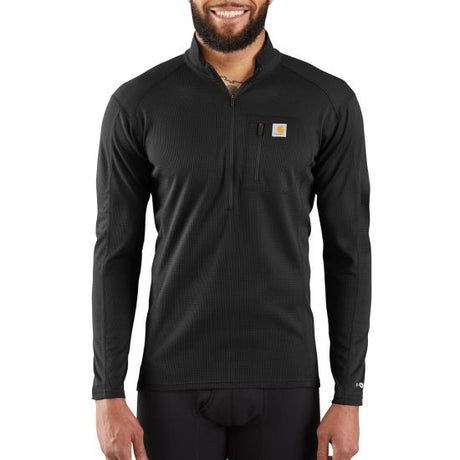 Carhartt Men's Force Midweight Micro-grid Base Layer Quarter-zip Pocket Top