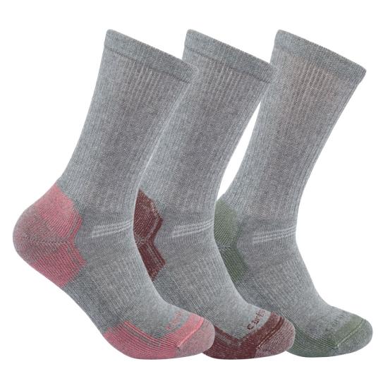 Carhartt Women's Midweight Cotton Blend Crew 3 Pack Socks