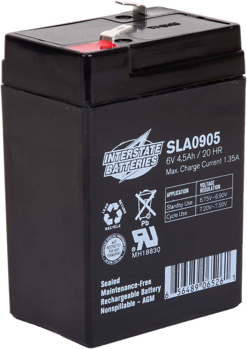 Interstate Batteries 6v 4.5ah Power Patrol Sealed Lead Acid Rechargeable Agm Battery