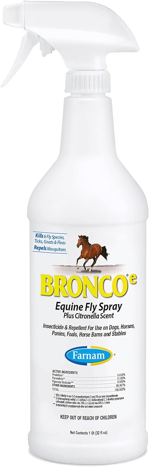 Farnam Companies Bronco E Equine Fly Spray Plus Citronella Scent - 32oz