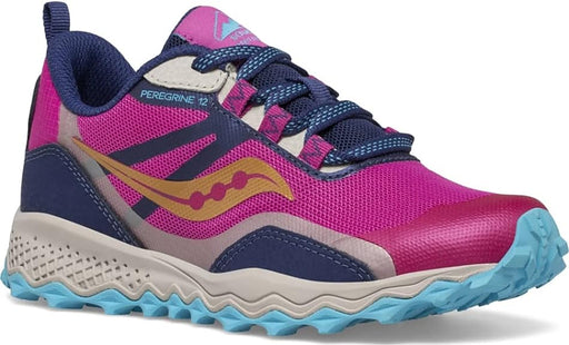 Saucony Kids' Peregrine 12 Shield BOA Shoe - Turquoise/Pink Turquoise/Pink