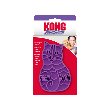 Kong Cat ZoomGroom Rubber Cat Brush Purple