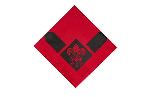 Boy Scouts of America BSA Universal Emblem Printed Neckerchief, Red Red/black