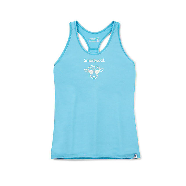 Smartwool Women's Merino Sport 150 Aviator Sheep Graphic Tank Ocean Spray