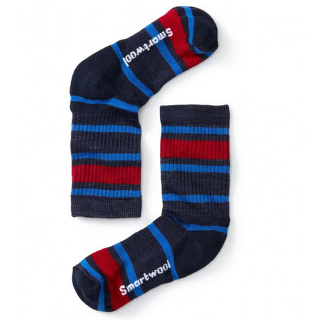 Smartwool Kids' Light Cushion Striped Crew Socks Deep Navy