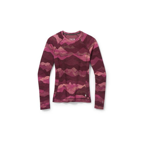 Smartwool Women's Classic Thermal Merino Base Layer Pattern Crew Festive Fuchsia Mountain Scape