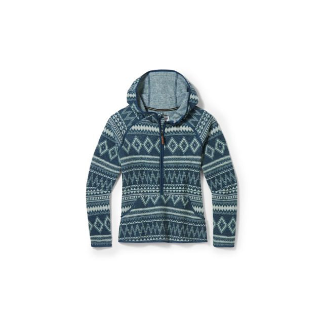 Smartwool Women's Hudson Trail Fleece Anorak Twilight Blue Fairisle