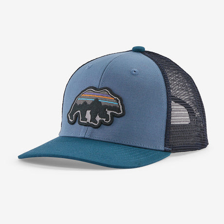 Patagonia Kid's Trucker Hat Bkfrgdbear/pigeonblu