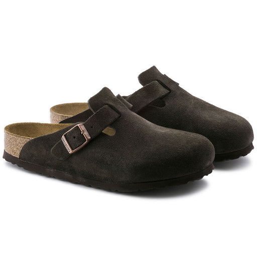 Birkenstock Boston Soft Footbed Suede Leather Shoe Mocha