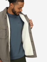 Marmot Mens Ridgefield Sherpa Flannel Shirt Jacket Claystone
