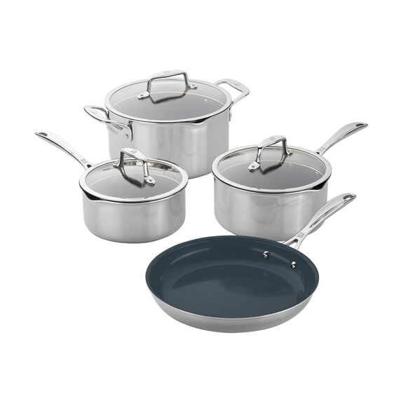 Zwilling Clad CFX 7-Piece Non-stick Stainless Steel Ceramic Cookware Set