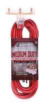 Electryx Medium Duty Indoor/Outdoor 3 Plug Extension Cord - 14 Gauge - Red 25FT / Red