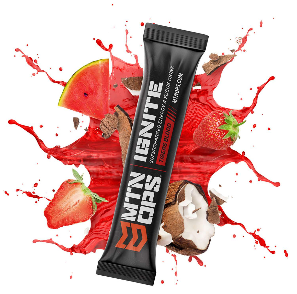 Mtn Ops Ignite Energy Focus Hydration Singles Tigers blood