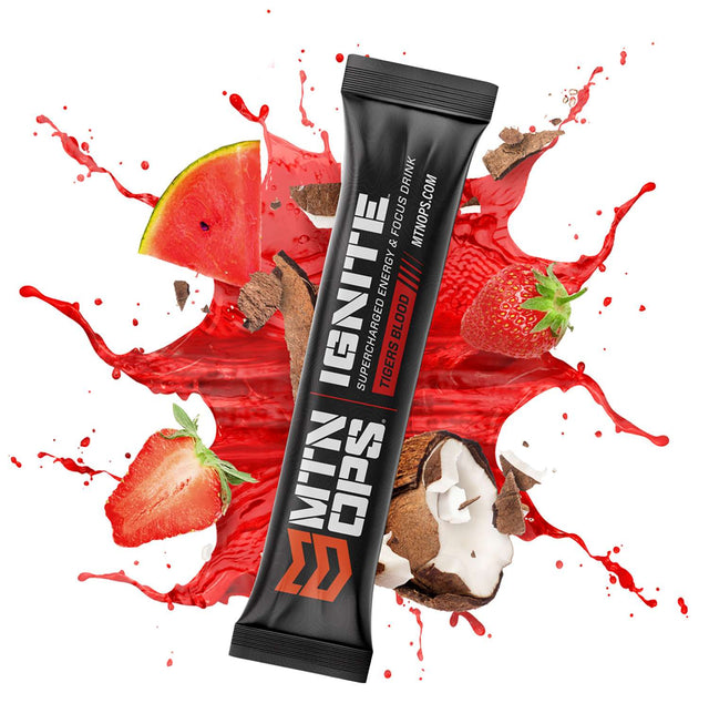 Mtn Ops Ignite Energy Focus Hydration Singles Tigers blood