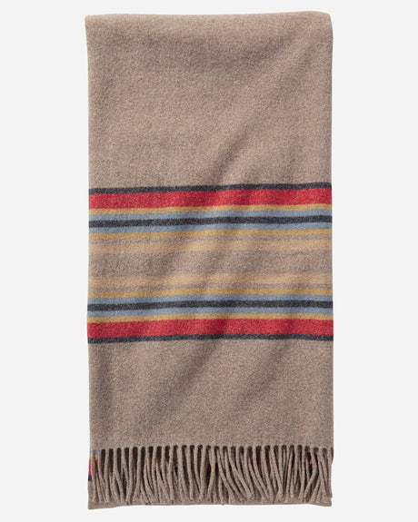 Pendleton Stripe 5th Avenue Merino Throw Mineral umber