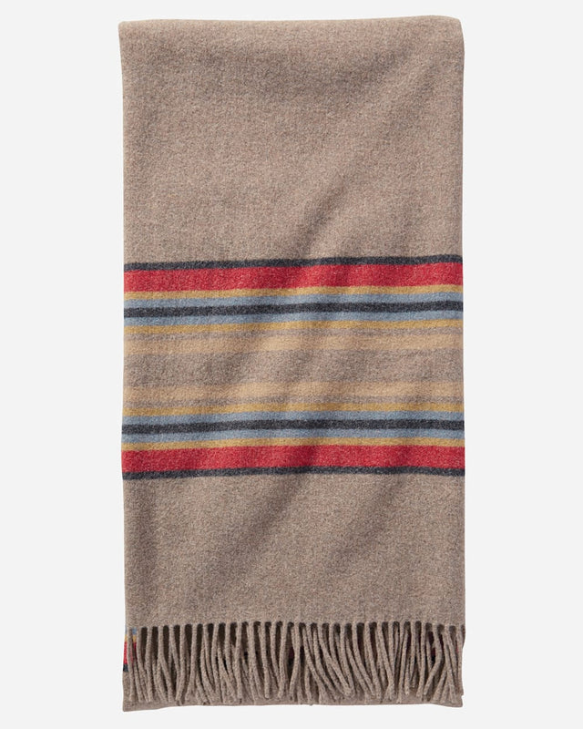 Pendleton Stripe 5th Avenue Merino Throw Mineral umber