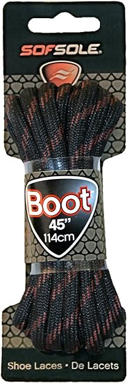 Sof Sole Round Boot Laces Black/Tan