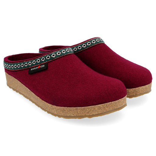 Haflinger Grizzly Classic Wool Felt Clog Slipper - Bordo Bordo