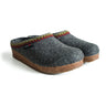 Haflinger Zigzag Classic Clog Slipper - Grey Grey