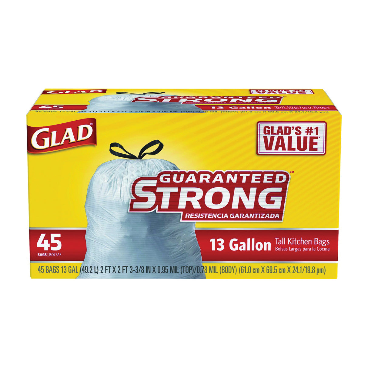 Glad Tall Kitchen Trash Bag 13GAL