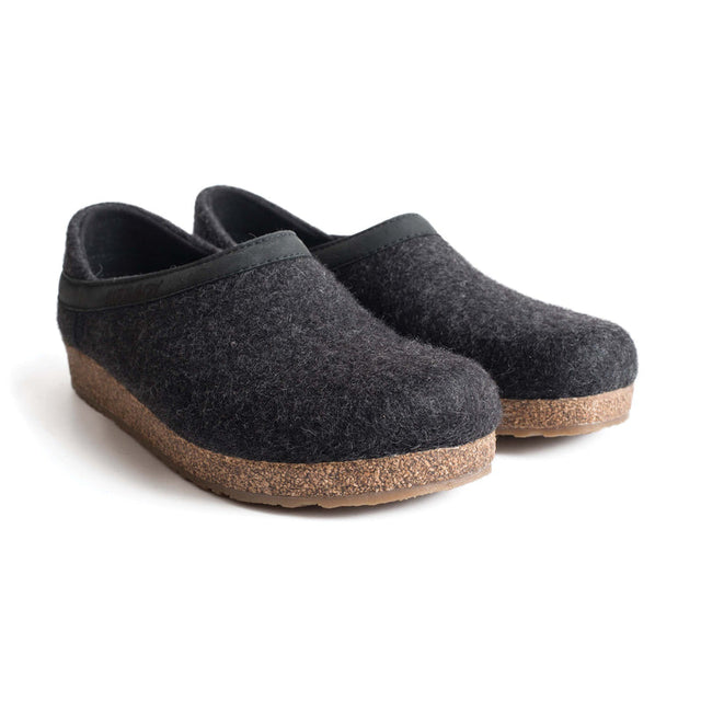 Haflinger GZH Clog Slipper - Charcoal Charcoal