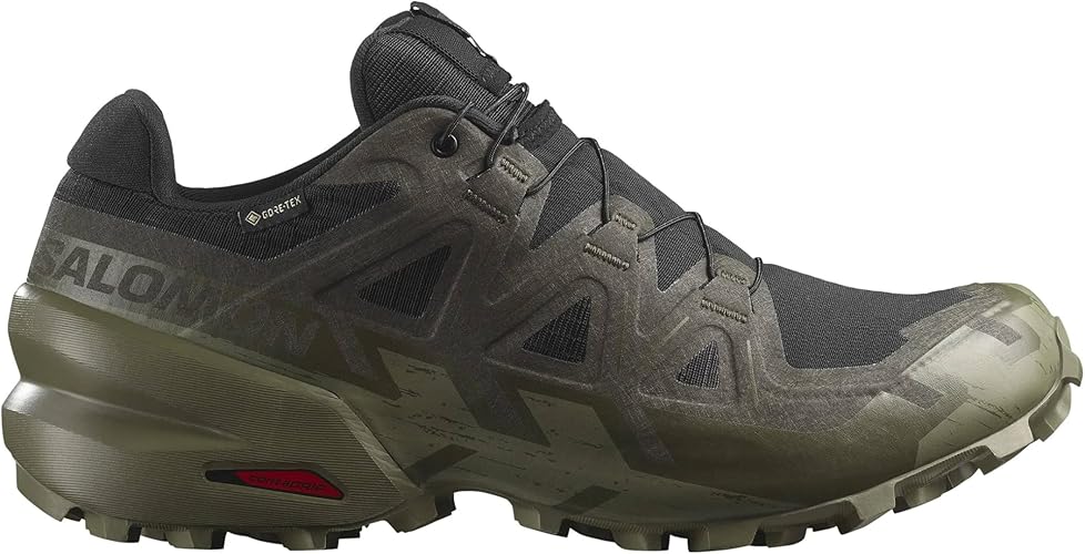 Salomon Men's Speedcross 6 GTX Shoe - Black/Peat/Deep Lichen Green Black/Peat/Deep Lichen Green