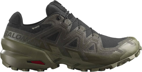 Salomon Men's Speedcross 6 GTX Shoe - Black/Peat/Deep Lichen Green Black/Peat/Deep Lichen Green