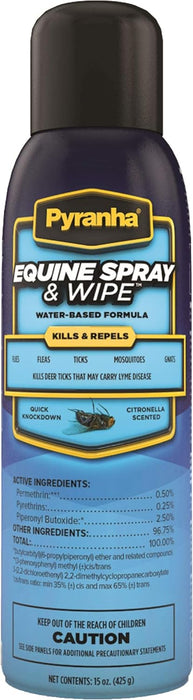 Pyranha Equine Spray & Wipe Insect Repellent - (15oz, 32oz & 1 Gal) / Citronella