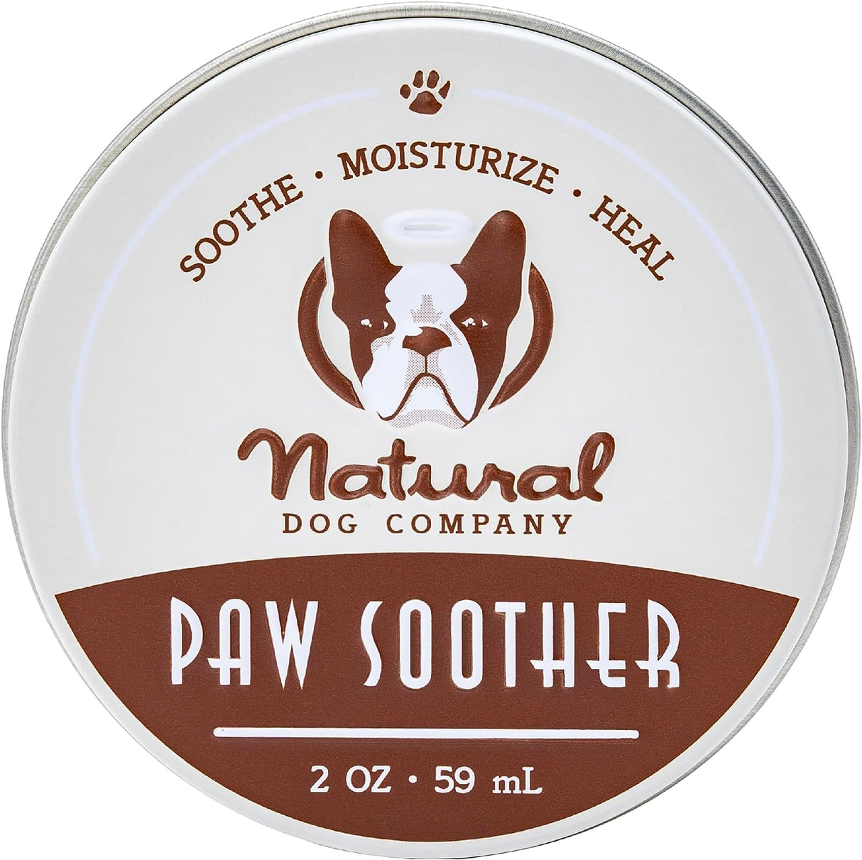 Natural Dog Company Paw Soother Balm, 2 Oz. Tin, Dog Paw Cream And Lotion, Moisturizes & Soothes Irritated Paws & Elbows, Protects From Cracks & Wounds