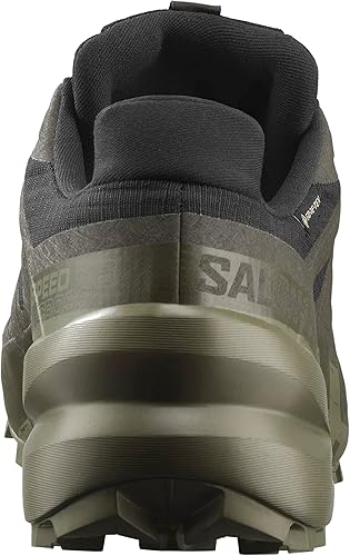 Salomon Men's Speedcross 6 GTX Shoe - Black/Peat/Deep Lichen Green Black/Peat/Deep Lichen Green