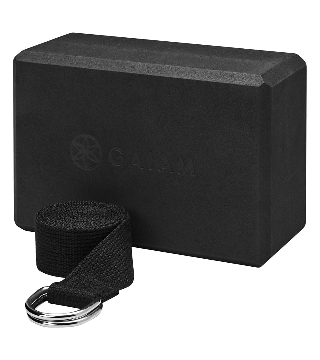 Gm Solid Yoga Block  Strap Combo