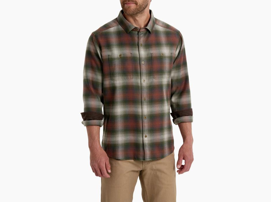 Kuhl Clothing Men's The Law Flannel Long-Sleeve - Olive Copper Olive Copper