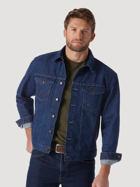 Men's Wrangler Cowboy Cut Unlined Denim Jacket In Prewashed Denim Denim