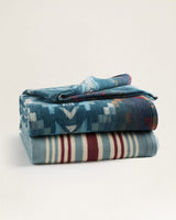 Pendleton Carico Lake/stripe Organic Cotton Throw Gift Pack Crco lk/strp marine