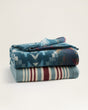 Pendleton Carico Lake/stripe Organic Cotton Throw Gift Pack Crco lk/strp marine