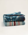 Pendleton Carico Lake/stripe Organic Cotton Throw Gift Pack Crco lk/strp marine