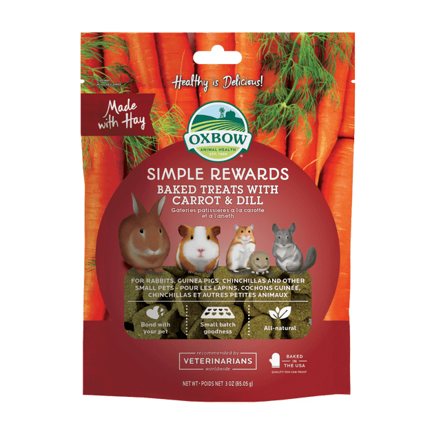 Oxbow Animal Health Simple Rewards Baked Treats with Carrot & Dill - 3oz. Carrot & Dill