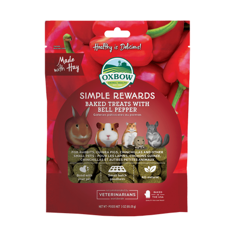 Oxbow Animal Health Simple Rewards Baked Treats with Bell Pepper - 3oz. Bell Pepper