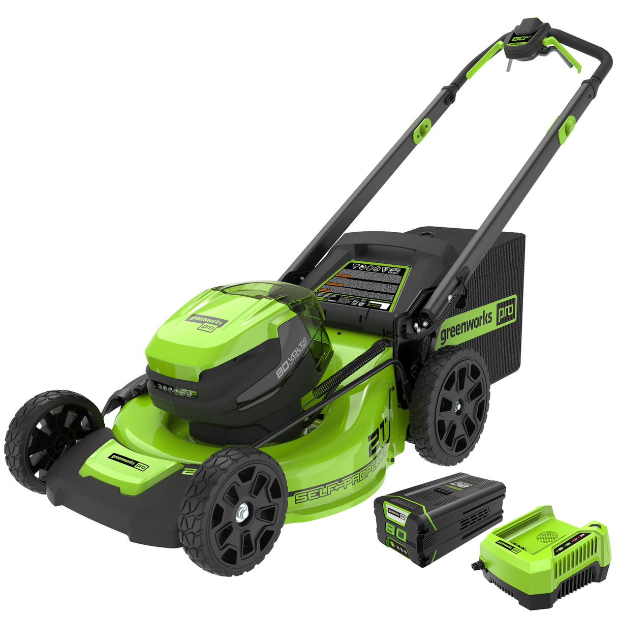 Greenworks 80V 21-inch Cordless Battery Self-Propelled Lawn Mower with 5.0Ah Battery & Rapid Charger