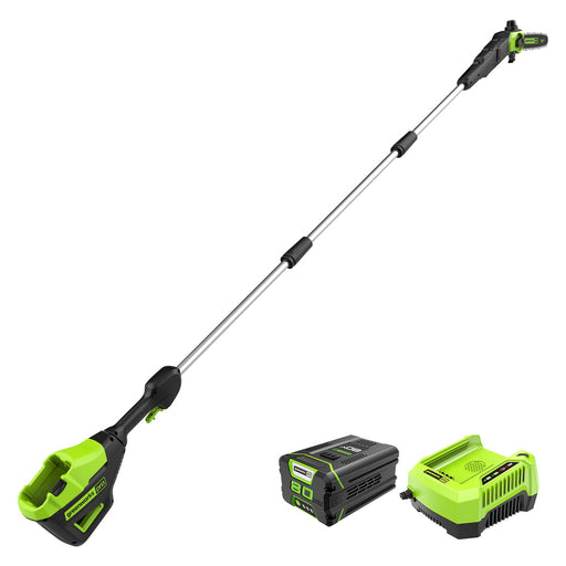 Greenworks 80V 10-inch Cordless Battery Pole Saw with 2.0 Ah Battery & Rapid Charger