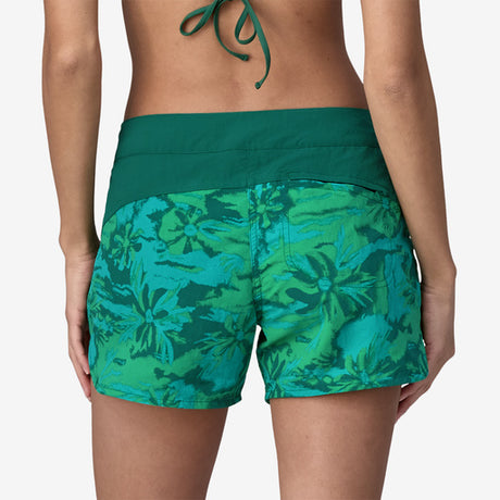 Patagonia Women's Wavefarer Boardshorts - 5" Cliffs and Waves: Conifer Green