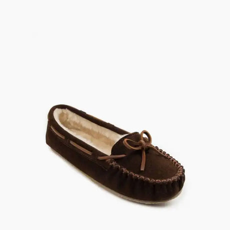 Minnetonka Women's Cally Moccasin Slippers Chocolate