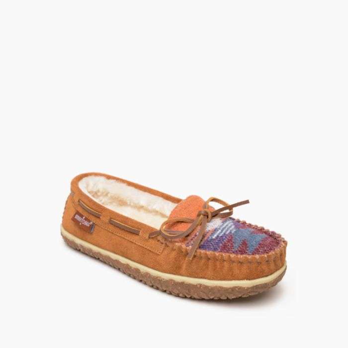 Minnetonka Women's Tilia Moccasin Slippers Brown Multi