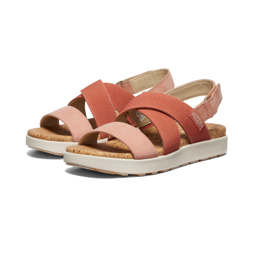 Keen Women's Elle Criss Cross Sandal - Baked Clay/Cork Baked Clay/Cork