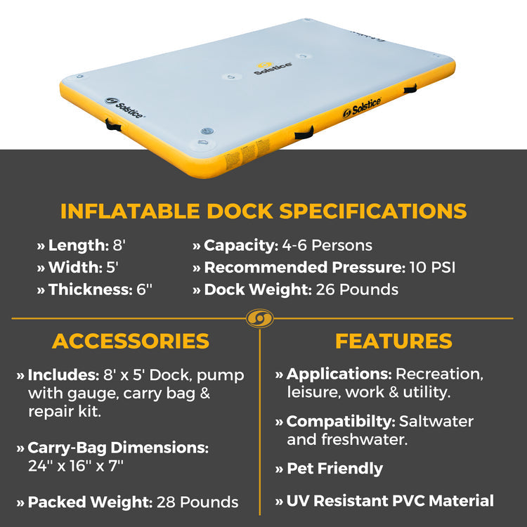 Solstice Floating Dock With Pump 8x5x6