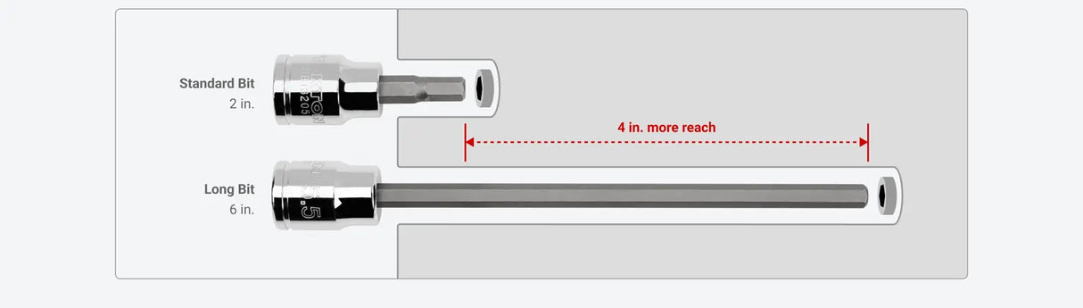 Tekton 8-Piece 3/8 Inch Drive Long Hex Bit Socket Set (1/8-3/8 in.)